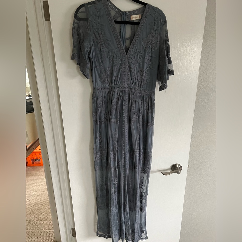 Altard State lace midi dress in beautiful blue. Size medium.
